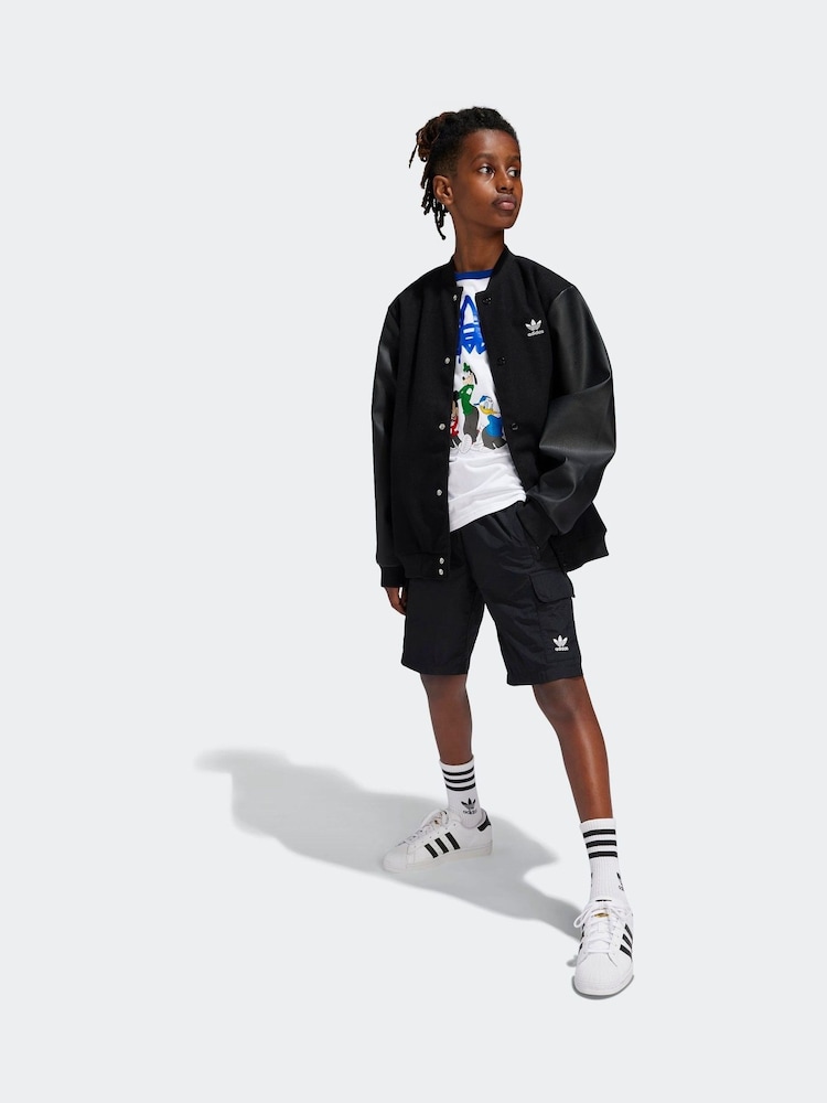 adidas Black Kids Originals Cargo Shorts - Image 5 of 6