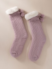 Chelsea Peers Pink Chunky Knit Slipper Socks - Image 1 of 4
