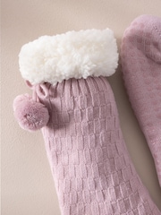 Chelsea Peers Pink Chunky Knit Slipper Socks - Image 3 of 4
