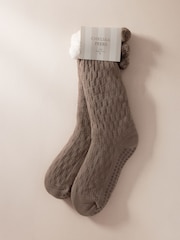 Chelsea Peers Brown Chunky Knit Slipper Socks - Taupe - Image 2 of 4