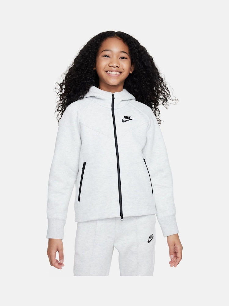 Темно-серый - Флисовое худи на молнии Nike Tech - Image 1 of 7