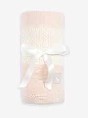 The Little Tailor Pink Textured Stripe Baby Shawl Blanket - Image 1 of 2