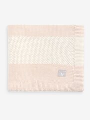 The Little Tailor Pink Textured Stripe Baby Shawl Blanket - Image 2 of 2