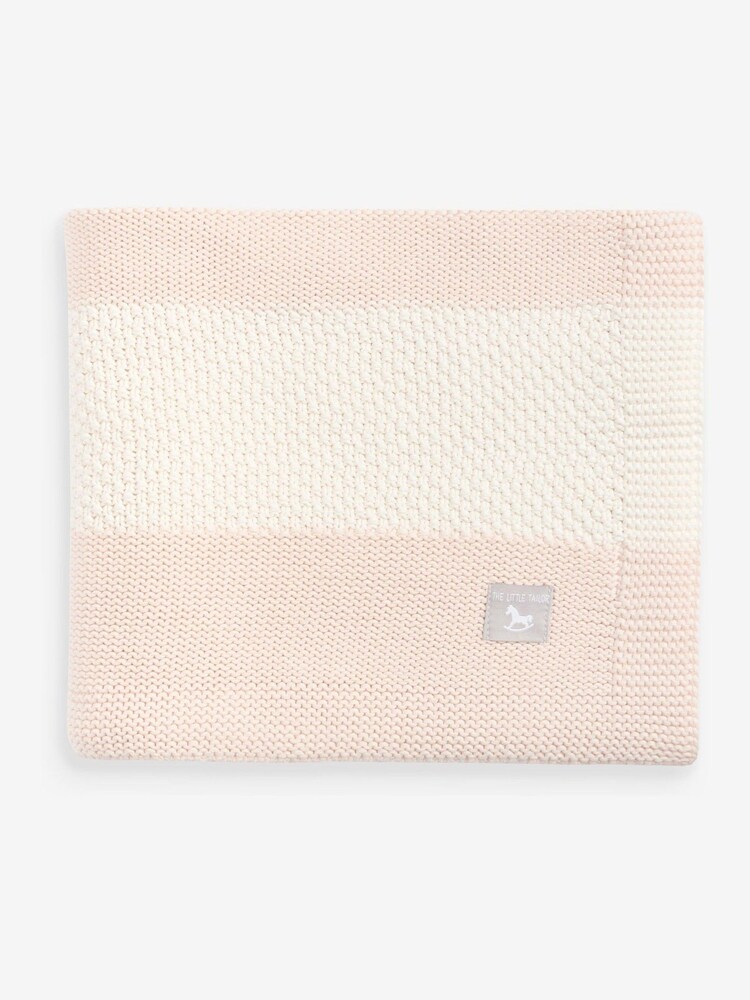 The Little Tailor Pink Textured Stripe Baby Shawl Blanket - Image 2 of 2