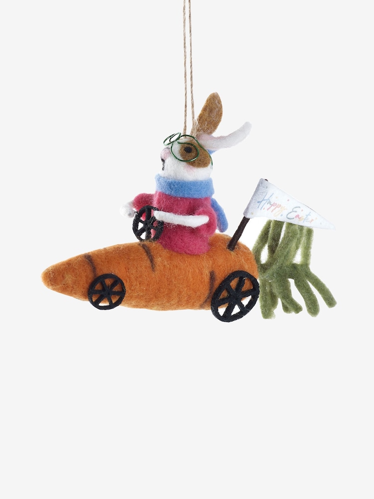Orange Easter Felt Rabbit Hanging Decoration - Image 4 of 4