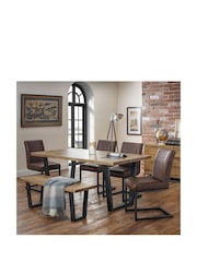 Julian Bowen Oak Brooklyn Oak Dining Table - Image 1 of 2