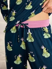 Chelsea Peers Green Enchanted Frog Print Long Pyjamas Set - Image 5 of 8
