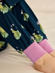 Chelsea Peers Green Enchanted Frog Print Long Pyjamas Set - Image 6 of 8