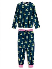Chelsea Peers Green Enchanted Frog Print Long Pyjamas Set - Image 7 of 8
