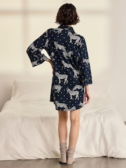 Chelsea Peers Blue Polka Dot Zebra Print Nightshirt - Image 4 of 6