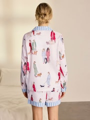 Chelsea Peers Cotton Dog Walking Print Short Pyjamas Set - صورة 4 من 6