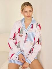 Chelsea Peers Cotton Dog Walking Print Short Pyjamas Set - صورة 6 من 6
