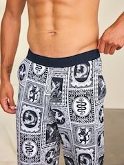 Pantalones largos de pijama de algodón con estampado de Tile "Érase una vez" de Chelsea Peers - Imagen 3 de 6