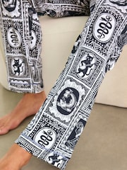 Pantalones largos de pijama de algodón con estampado de Tile "Érase una vez" de Chelsea Peers - Imagen 6 de 6