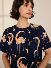 Chelsea Peers Blue Lunar Bunny Print Nightshirt - Image 2 of 6
