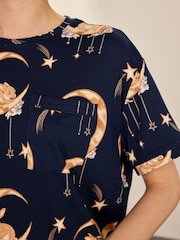 Chelsea Peers Blue Lunar Bunny Print Nightshirt - Image 3 of 6