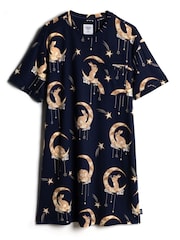 Chelsea Peers Blue Lunar Bunny Print Nightshirt - Image 6 of 6