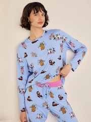 Chelsea Peers Princess Cat プリント ロング パジャマセット - 画像 2 / 7