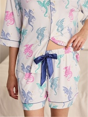 Conjunto de pijama corto con estampado de dragón arcoíris de Chelsea Peers - Imagen 5 de 7