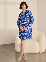 Chelsea Peers Blue Moonlit Lion Print Nightshirt - Image 1 of 8