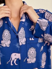 Chelsea Peers Blue Moonlit Lion Print Nightshirt - Image 3 of 8