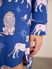 Chelsea Peers Blue Moonlit Lion Print Nightshirt - Image 5 of 8