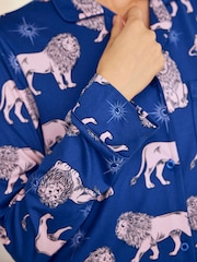 Chelsea Peers Blue Moonlit Lion Print Nightshirt - Image 6 of 8