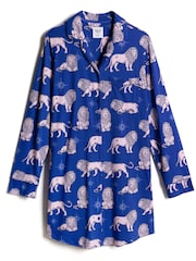 Chelsea Peers Blue Moonlit Lion Print Nightshirt - Image 8 of 8