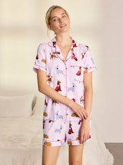 Ensemble pyjama court Chelsea Peers Fairytale Dogs imprimé - Image 1 de 6