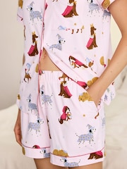 Ensemble pyjama court Chelsea Peers Fairytale Dogs imprimé - Image 5 de 6
