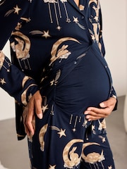 Conjunto de pijama largo con estampado de conejitos lunares y diseño abotonado de Chelsea Peers - Imagen 6 de 8