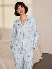 Chelsea Peers White Cotton Polar Bear Stripe Print Long Pyjamas Set - Image 2 of 8