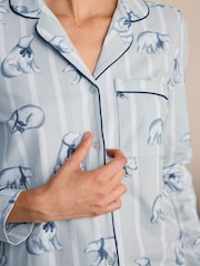 Chelsea Peers White Cotton Polar Bear Stripe Print Long Pyjamas Set - Image 3 of 8