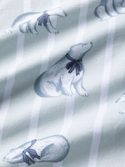 Chelsea Peers White Cotton Polar Bear Stripe Print Long Pyjamas Set - Image 8 of 8