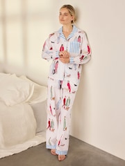 Chelsea Peers Cotton Dog Walking Print Long Pyjamas Set - صورة 2 من 7