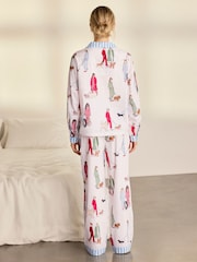 Chelsea Peers Cotton Dog Walking Print Long Pyjamas Set - صورة 5 من 7