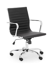 Julian Bowen Black Gio Faux Leather Office Chair - Image 1 of 2