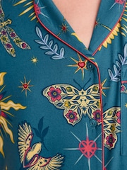 Chelsea Peers Green Enchanted Glade Print Short Pyjamas Set - Image 2 of 7