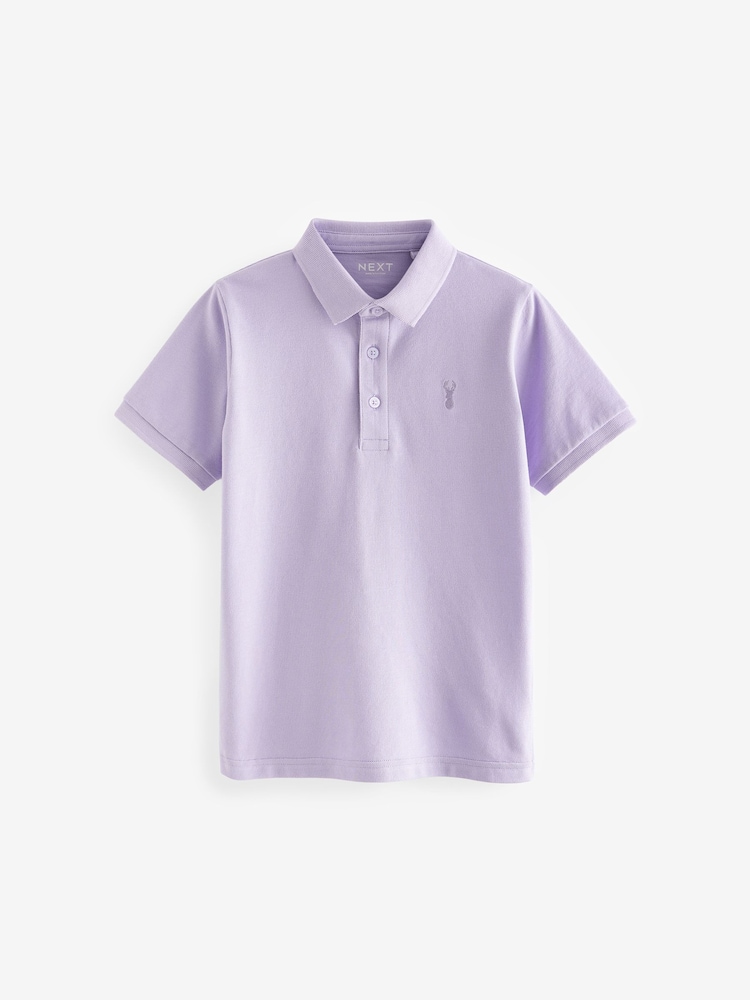 Lilac Short Sleeve Polo Shirt (3-16yrs) - Image 1 of 3