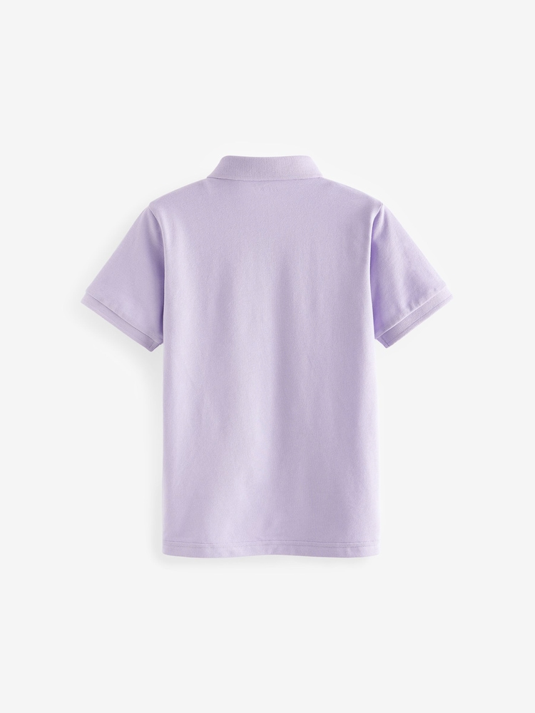 Lilac Short Sleeve Polo Shirt (3-16yrs) - Image 2 of 3