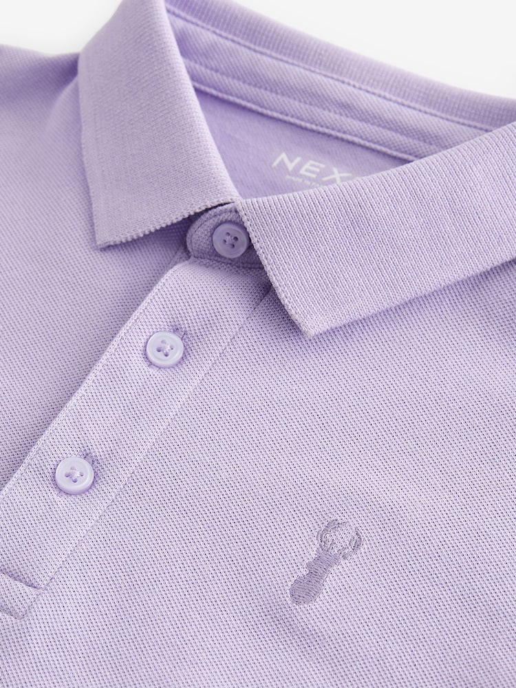 Lilac Short Sleeve Polo Shirt (3-16yrs) - Image 3 of 3