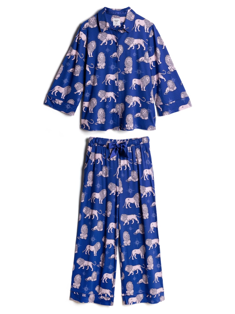 Chelsea Peers månbelyst lejontryck lång pyjamas Set - Bild 8 av 8