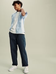 Navy Blue Loose Fit Chino Trousers (3-16yrs) - Image 2 of 5