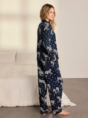 Chelsea Peers Blue Tall Polka Dot Zebra Print Long Pyjamas Set - Image 4 of 8