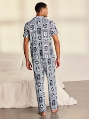 Conjunto de pijama largo de algodón con estampado de Tile "Érase una vez" de Chelsea Peers - Imagen 4 de 8