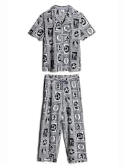 Conjunto de pijama largo de algodón con estampado de Tile "Érase una vez" de Chelsea Peers - Imagen 7 de 8