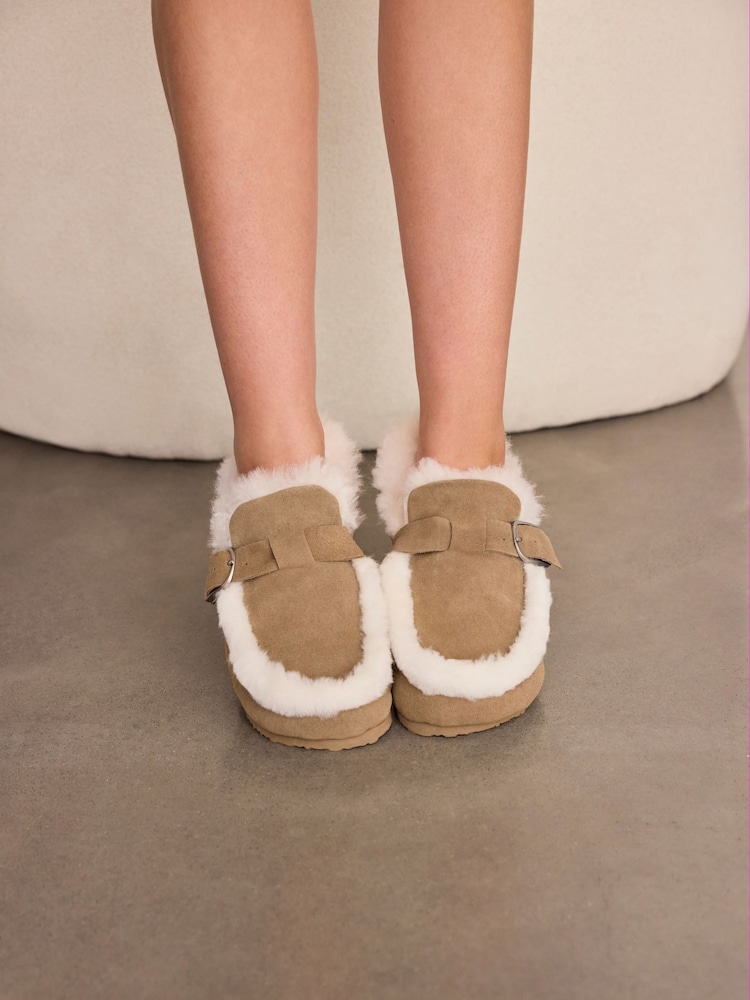 Chelsea Peers Yellow Suede Cowhide Buckle Detail Moccasin Slippers - Image 2 of 7 Chelsea Peers Yellow Suede Cowhide Buckle Detail Moccasin Slippers - Image 2 of 7