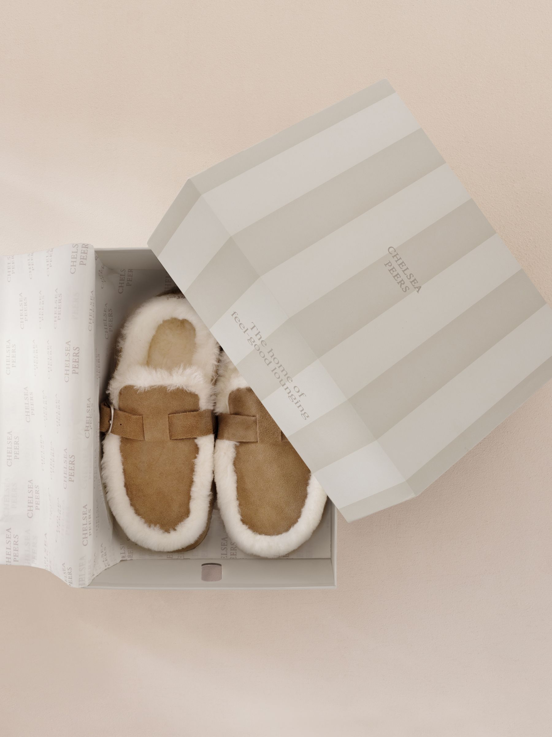 Buy Chelsea Peers Yellow Suede Cowhide Buckle Detail Moccasin Slippers ...