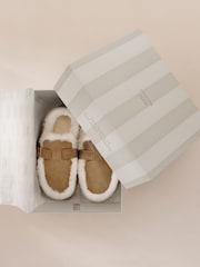 Chelsea Peers Yellow Suede Cowhide Buckle Detail Moccasin Slippers - Image 3 of 7