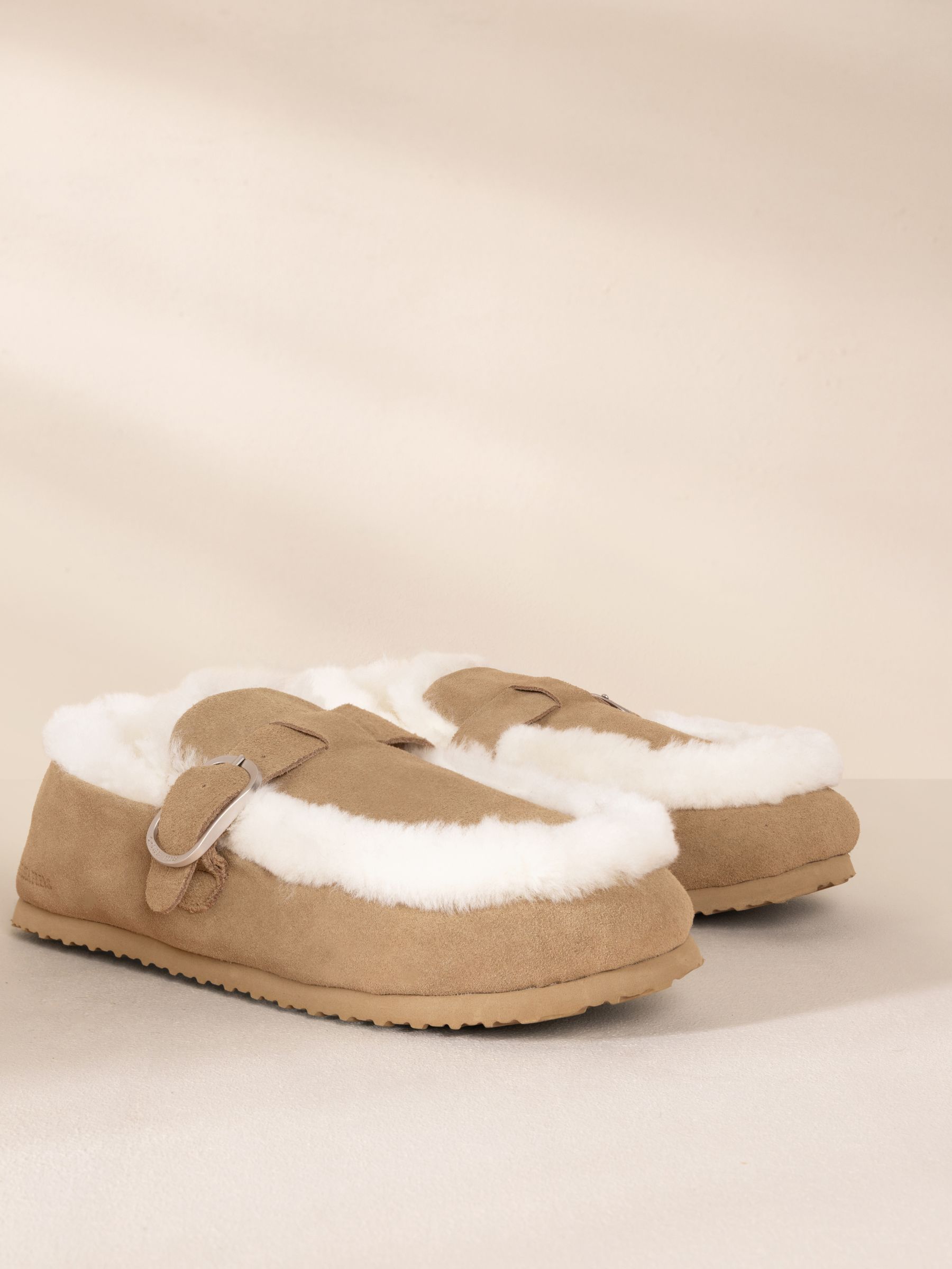 Buy Chelsea Peers Yellow Suede Cowhide Buckle Detail Moccasin Slippers ...
